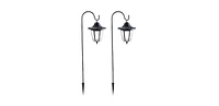 Maggift 2 Pack Solar Hanging Shepherds Hook Outdoor Lights Waterproof