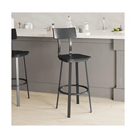 Restaurant Barstool With Wood Seat & Back And Powder Coat Frame