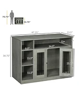 PawHut Dog Crate Furniture with Storage Space, Dog Kennel with Lockable Door