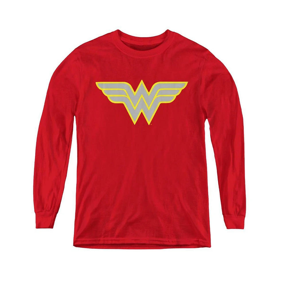 Dc Comics Boys Youth Wonder Woman Logo Long Sleeve Sweatshirts