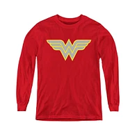 Dc Comics Boys Youth Wonder Woman Logo Long Sleeve Sweatshirts