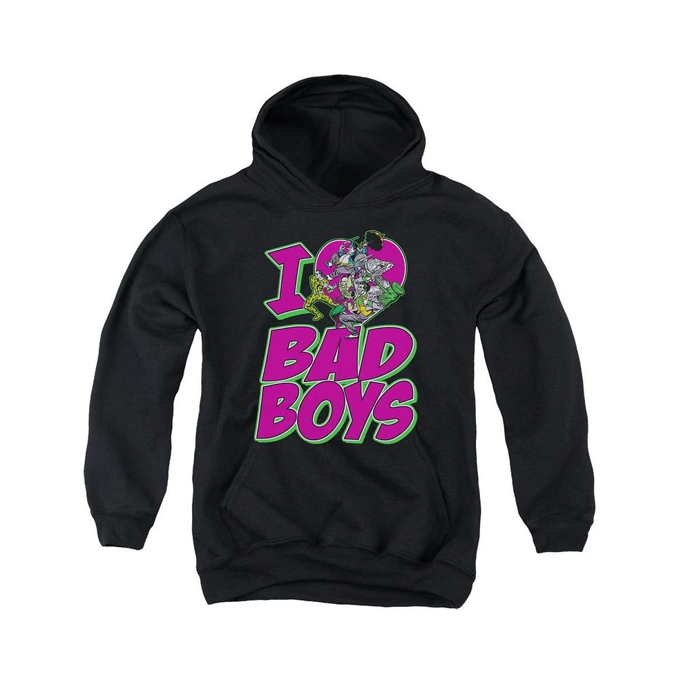 Dc Comics Boys Youth I Heart Bad Pull Over Hoodie / Hooded Sweatshirt