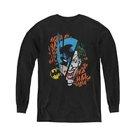 Dc Comics Boys Youth Broken Visage Long Sleeve Sweatshirts