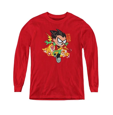 Teen Titans Go Boys Youth Robin Long Sleeve Sweatshirts