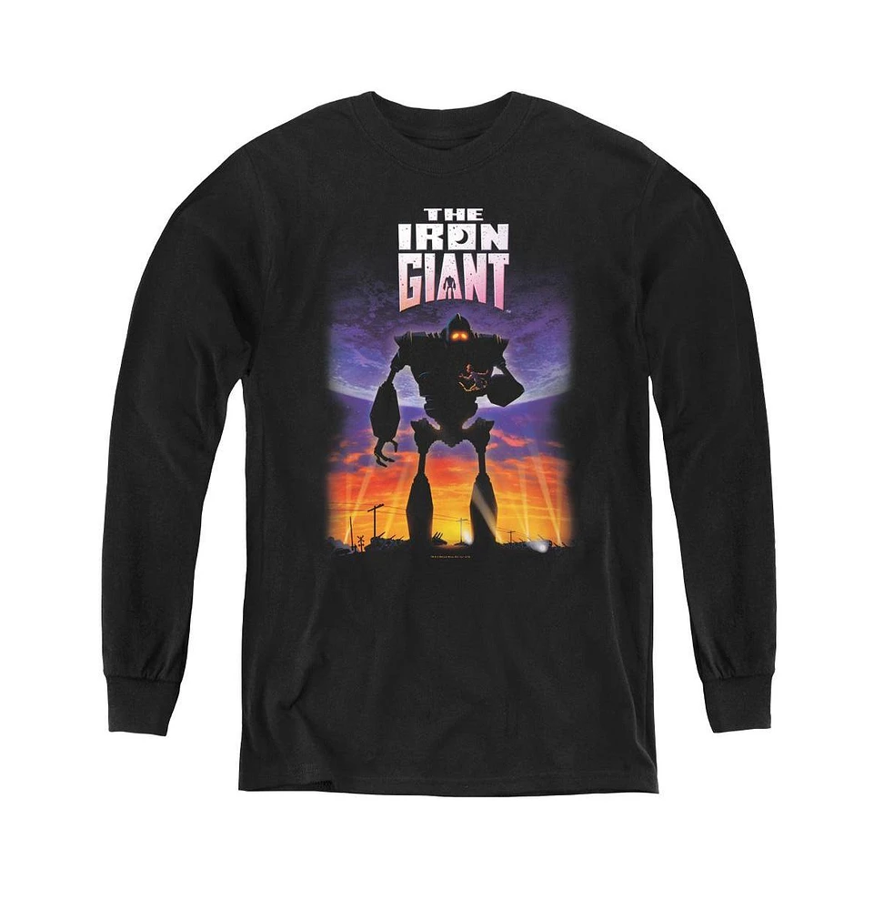 Iron Giant Boys Youth Poster Long Sleeve Sweatshirts