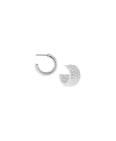 Marlyn Schiff Quilted Wide Post Hoop Earring