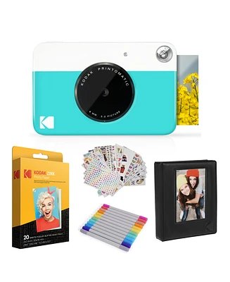 Kodak Printomatic Instant Print Camera Gift Bundle w/Zink Photo Paper & More