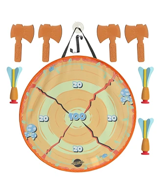 Aurora Toys Large Combo Axe + Dart Throwing Set Sportling Engaging Toy Orange 18.5"