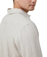 Cotton On Men's Linen Long Sleeve Shirt