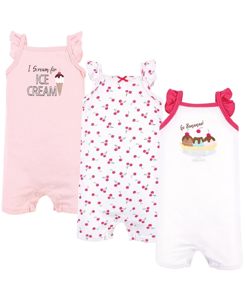 Hudson Baby Baby Girls Cotton Rompers