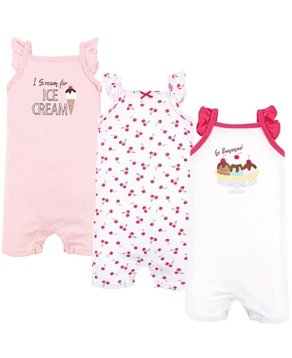 Hudson Baby Baby Girls Cotton Rompers