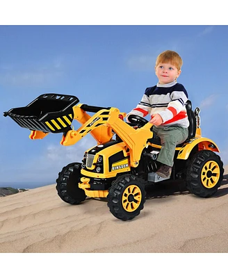 Costway Kids Ride On Excavator Truck With Front Loader Digger