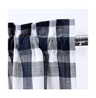 Caromio Yarn-Dyed Buffalo Plaid Kitchen Tier Window Curtain Pair