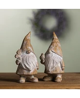 Slickblue Carved Spring Gnome Figurine (Set of 2)