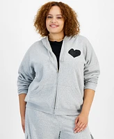 Grayson Threads, The Label Trendy Plus Heart Zip-Up Hoodie