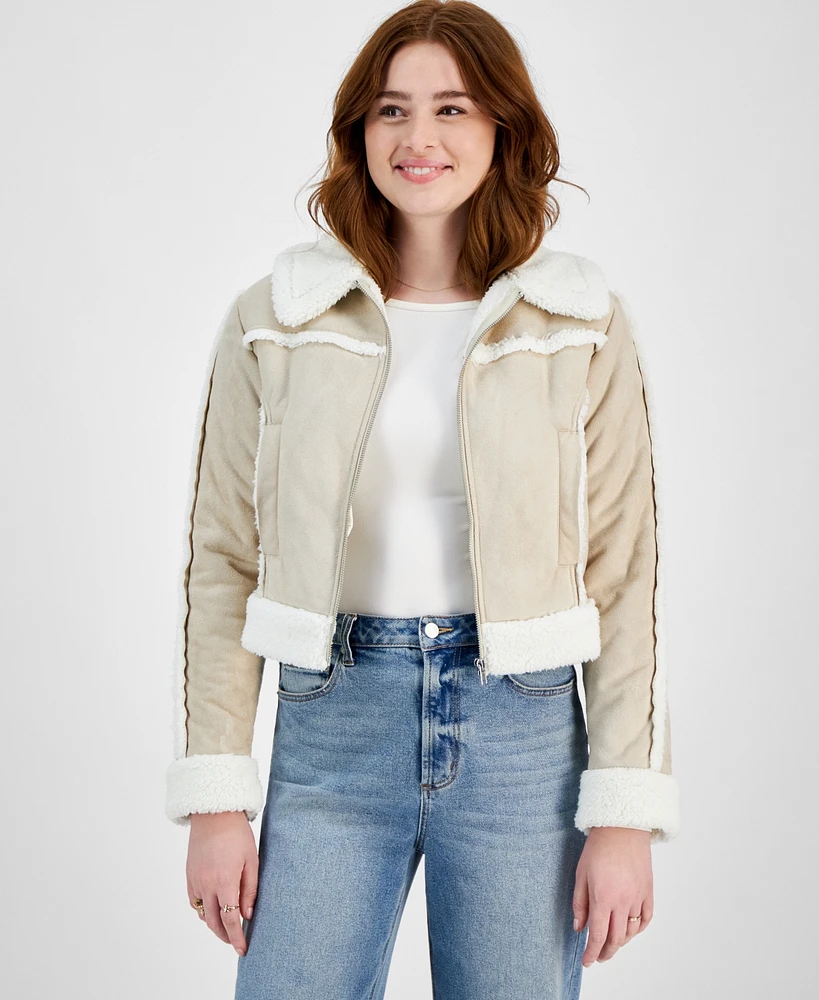 Planet Heart Juniors' Faux-Shearling Jacket