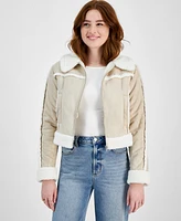 Planet Heart Juniors' Faux-Shearling Jacket