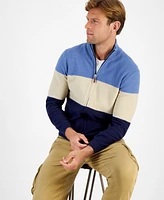 Club Room Men's Tri-Block Full-Zip Sweater, Created for Macy's