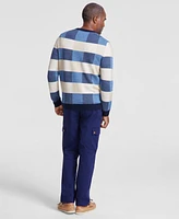 Club Room Men's Textured Check Merino Crewneck Sweater, Created for Macy's