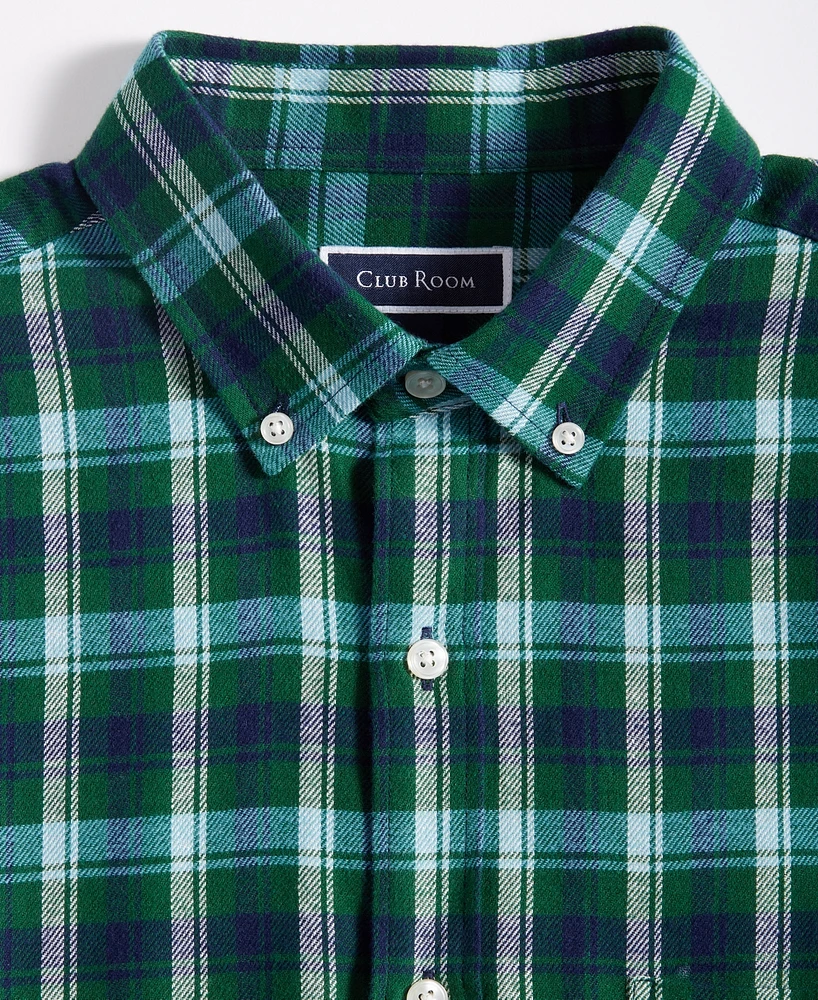 Club Room Men's Regular-Fit Plaid Flannel Shirt, Created for Macy's