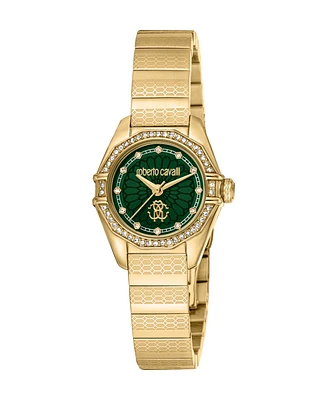 Roberto Cavalli Women's Quartz Gold-tone Stainless Steel Watch 26mm