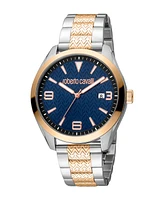 Roberto Cavalli Men's Quartz Two-tone Stainless Steel Watch 42mm