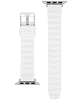 Nine West Women's White Ribbed Silicone Band Designed for 38/40/41mm Apple Watch