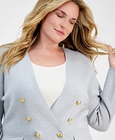 I.n.c. International Concepts Plus Double-Breasted Jersey Blazer, Created for Macy's