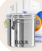 Oggi 150 fl oz Jumbo Stainless Steel "Flour" Clamp Canister