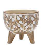 Slickblue Leaf Print Planter With Legs (Set of 2)