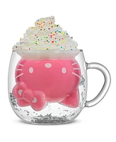 JoyJolt Hello Kitty 50th Anniversary Limited Edition 3D Double Wall Glass Mug