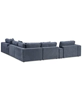Nycolle -Pc. Modular Fabric L-Shape Sectional with 1 Console