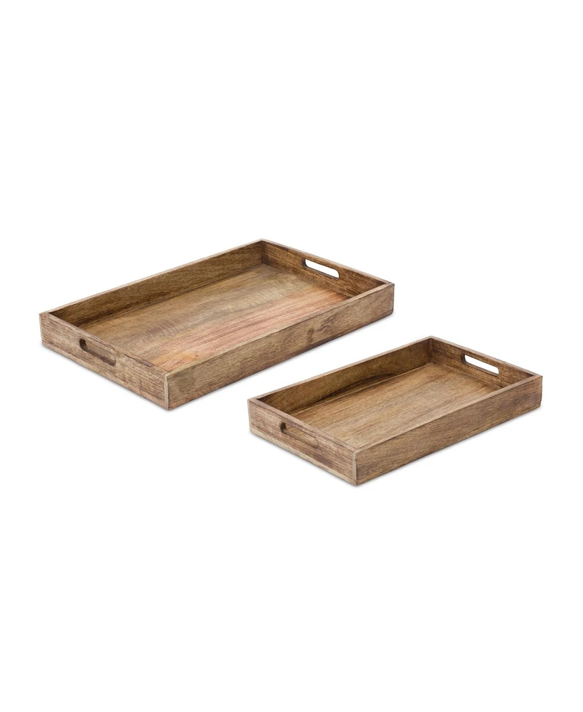 Slickblue Decorative Wooden Tray (Set of 2)