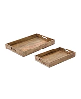 Slickblue Decorative Wooden Tray (Set of 2)