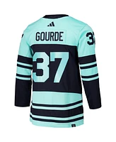 Adidas Men's Yanni Gourde Light Blue Seattle Kraken Reverse Retro 2.0 Authentic Player Jersey