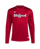 Adidas Men's Red Nc State Wolfpack Reverse Retro Baseball Script Pullover Sweatshirt