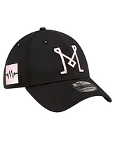 New Era Men's Black Inter Miami Cf Logo 39THIRTY Flex Hat