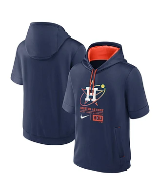 Nike Men's Navy Houston Astros City Connect Color Block Short Sleeve Pullover Hoodie