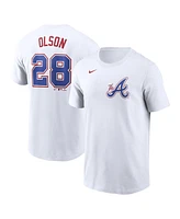 Nike Men's Matt Olson White Atlanta Braves City Connect Fuse Name Number T-Shirt