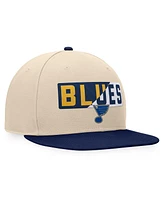 Fanatics Men's Cream/Navy St. Louis Blues Goalaso Snapback Hat