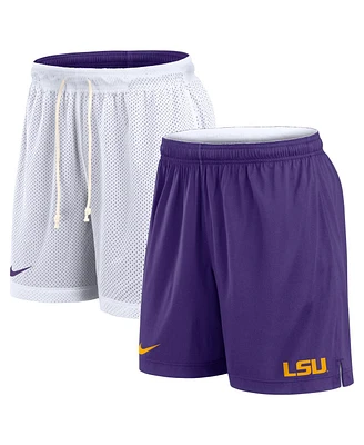 Nike Men's White/Purple Lsu Tigers Primetime Reversible Performance Shorts