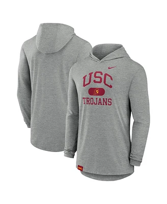 Nike Men's Heather Gray Usc Trojans Blitz Hoodie Long Sleeve T-Shirt