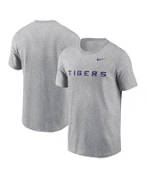 Nike Men's Heather Gray Lsu Tigers Primetime Evergreen Wordmark T-Shirt