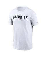 Nike Men's White New England Patriots Primetime Wordmark Essential T-Shirt