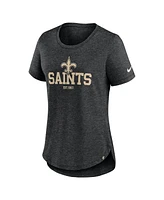 Nike Women's Heather Black New Orleans Saints Fashion Tri-Blend T-Shirt