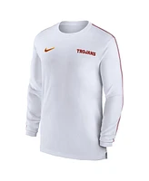 Nike Men's White Usc Trojans 2024 Sideline Coach Uv Performance Long Sleeve T-Shirt