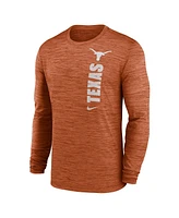 Nike Men's Texas Longhorns 2024 Sideline Velocity Performance Long Sleeve T-Shirt