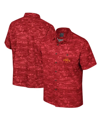 Colosseum Men's Cardinal Iowa State Cyclones Ozark Button-Up Shirt