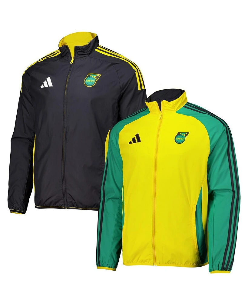 Adidas Men's Yellow Jamaica National Team 2024 Reversible Anthem Full-Zip Jacket