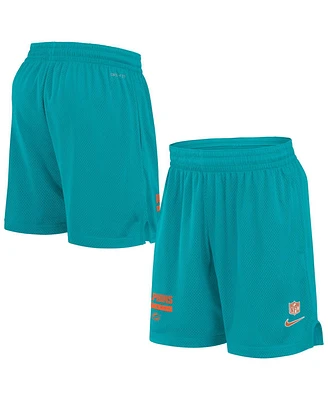 Nike Men's Aqua Miami Dolphins 2024 Sideline Performance Mesh Shorts